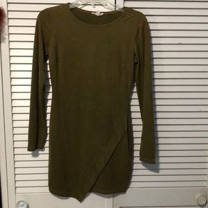 Olive Green Suede Dress